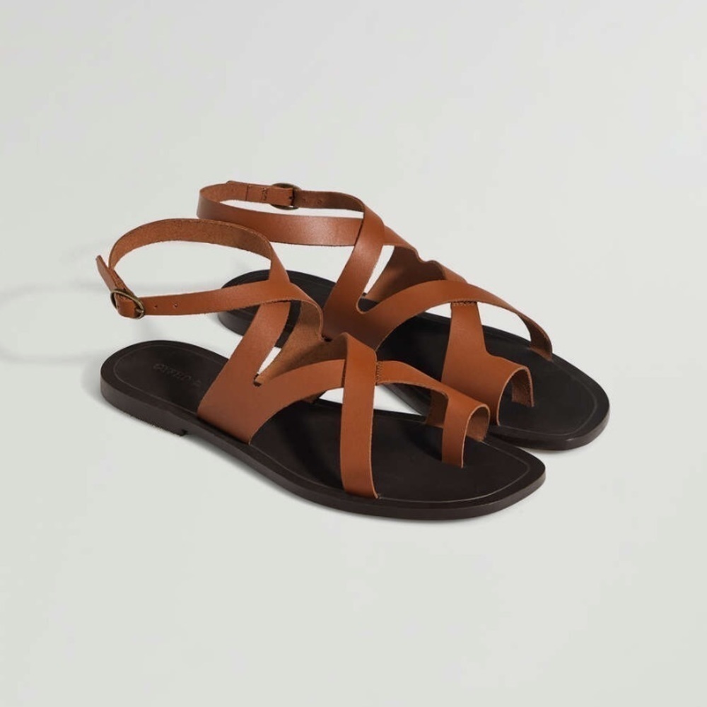 OYSHO Footwear brown wrap around sandals